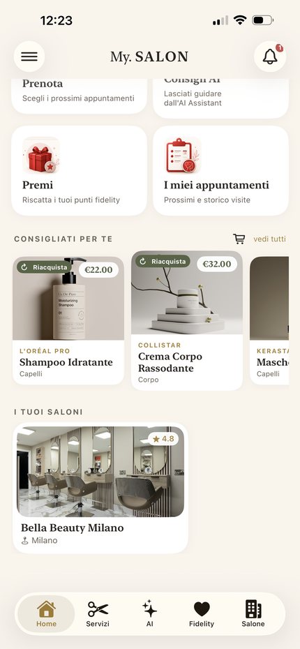 Prodotti consigliati e saloni preferiti in My.Salon